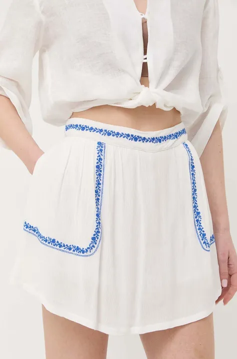 Suknja Twinset boja: bijela, mini, širi se prema dolje