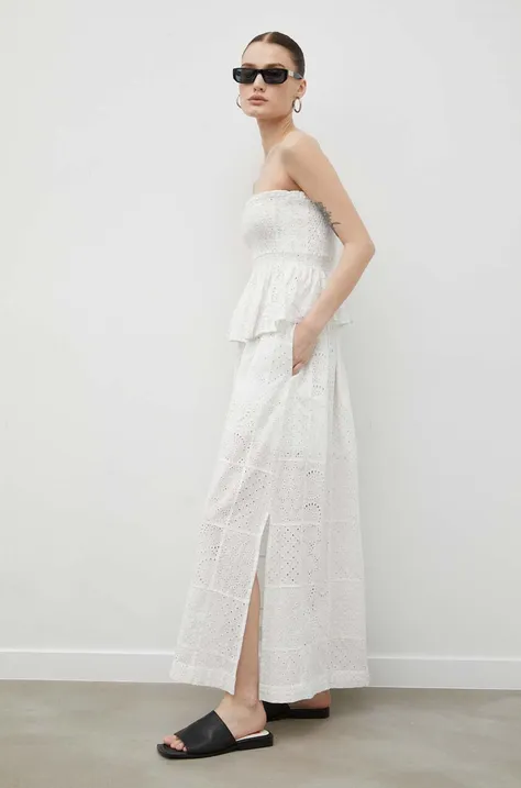 Βαμβακερή φούστα Herskind χρώμα: άσπρο