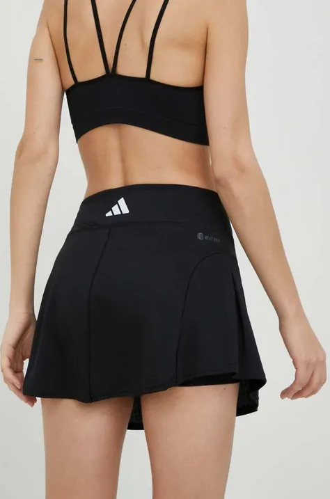 Sukně adidas Performance černá barva, mini, áčková, HS1654