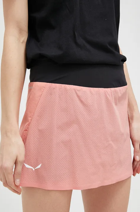 Suknja Salewa boja: ružičasta, mini, ravna