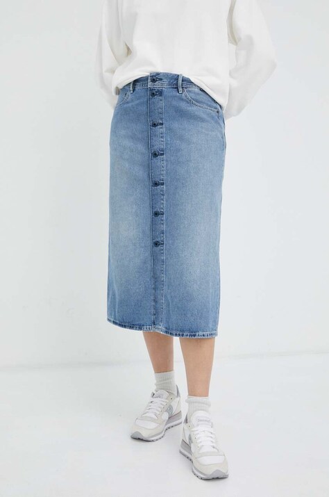 G-Star fustă din denim midi, dreaptă