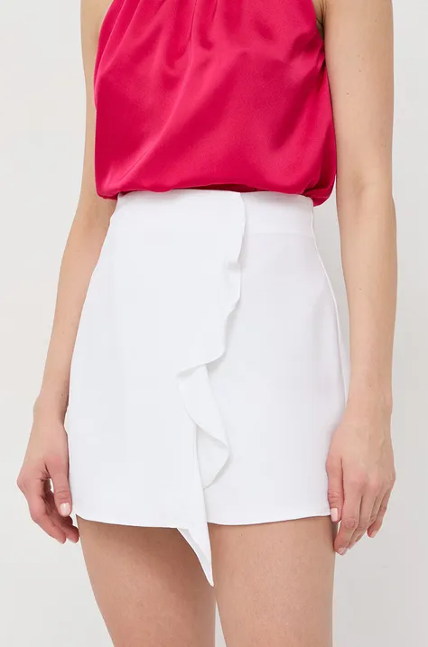 Suknja Armani Exchange boja: bijela, mini, širi se prema dolje