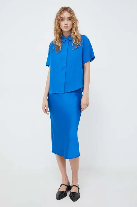 Samsoe Samsoe skirt AGNETA blue color F22300195