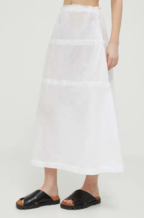 Suknja Deha boja: bijela, midi, širi se prema dolje