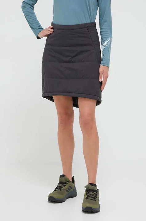 Sportska suknja Jack Wolfskin Alpengluehen boja: siva, mini, širi se prema dolje