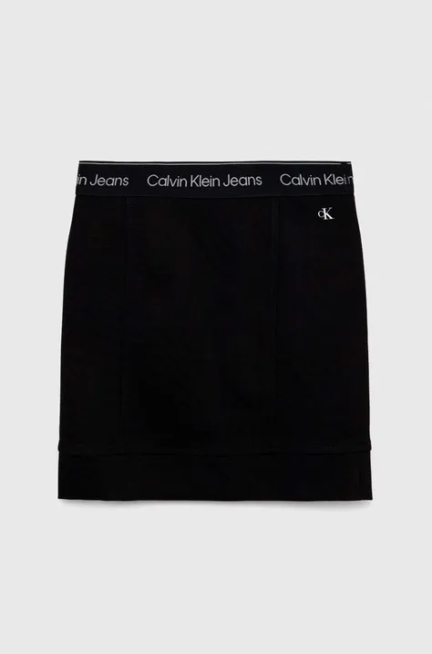 Otroško krilo Calvin Klein Jeans črna barva,
