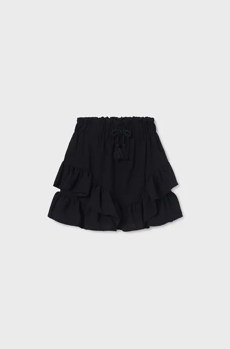 Mayoral spódnica dziecięca kolor czarny mini rozkloszowana