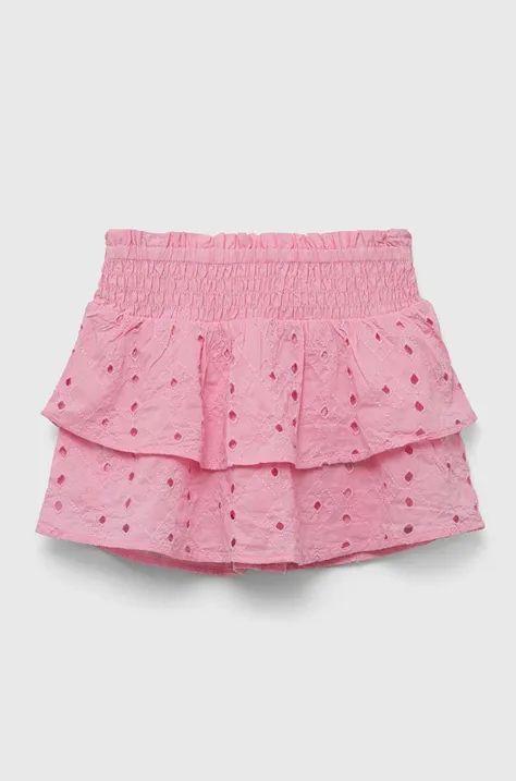Abercrombie & Fitch spódnica bawełniana dziecięca kolor różowy mini rozkloszowana
