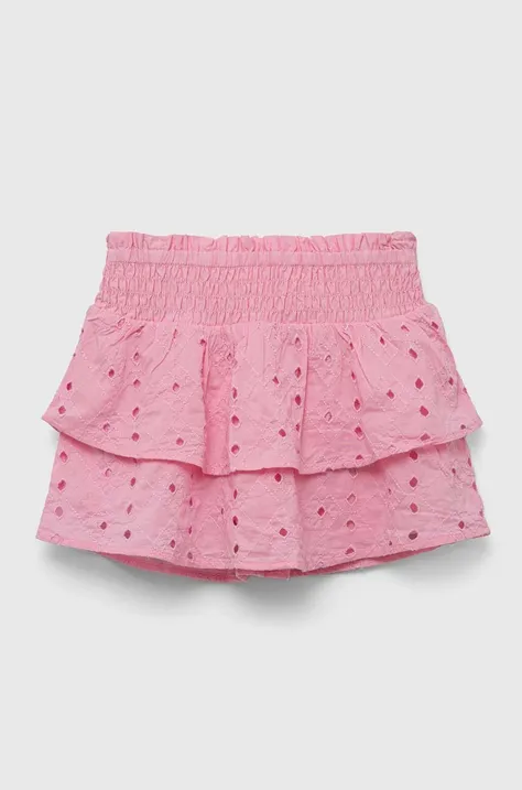 Abercrombie & Fitch fusta din bumbac pentru copii culoarea roz, mini, evazati