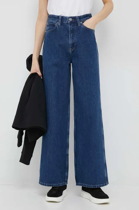 Calvin Klein jeansy bawełniane damskie high waist