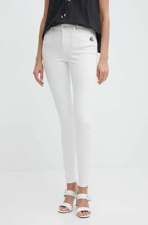 Karl Lagerfeld jeansi femei, culoarea alb