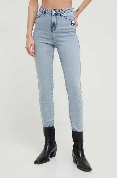 Karl Lagerfeld jeansy Ikonik 2.0 damskie kolor niebieski