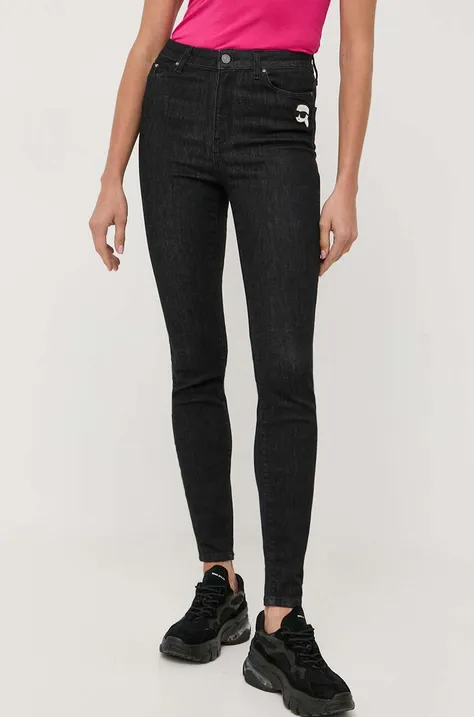 Karl Lagerfeld jeansy Ikonik 2.0 damskie kolor czarny