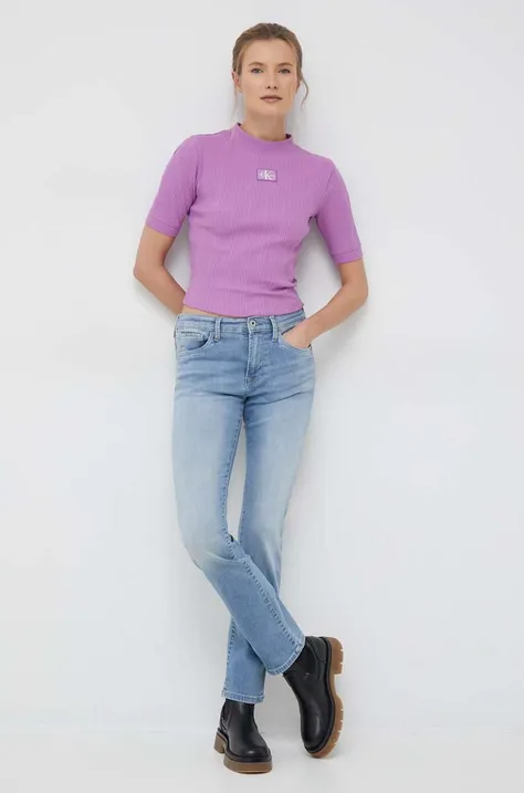 Pepe Jeans jeansi Grace femei high waist