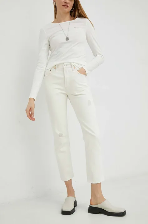 Levi's jeansy bawełniane 501 damskie high waist