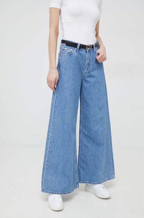 Дънки Calvin Klein Jeans Low Rise Loose с висока талия