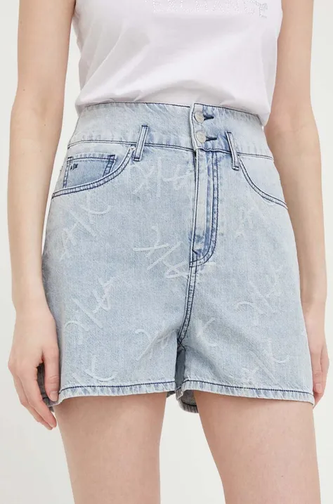 Traper kratke hlače Armani Exchange za žene, s uzorkom, visoki struk