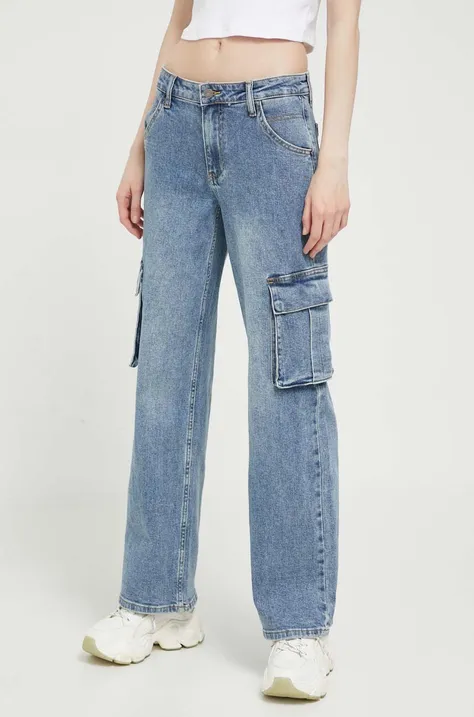 Guess Originals jeansy Go Kit Cargo damskie kolor niebieski