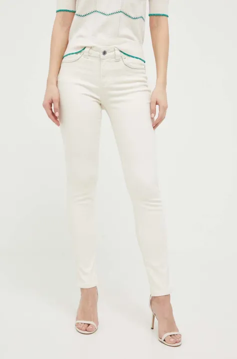 Morgan jeansy damskie kolor beżowy