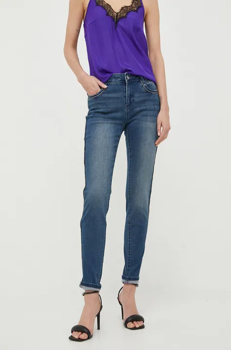 Morgan jeansy damskie kolor granatowy