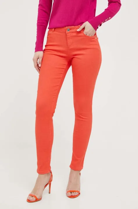 Morgan jeansy damskie kolor pomarańczowy