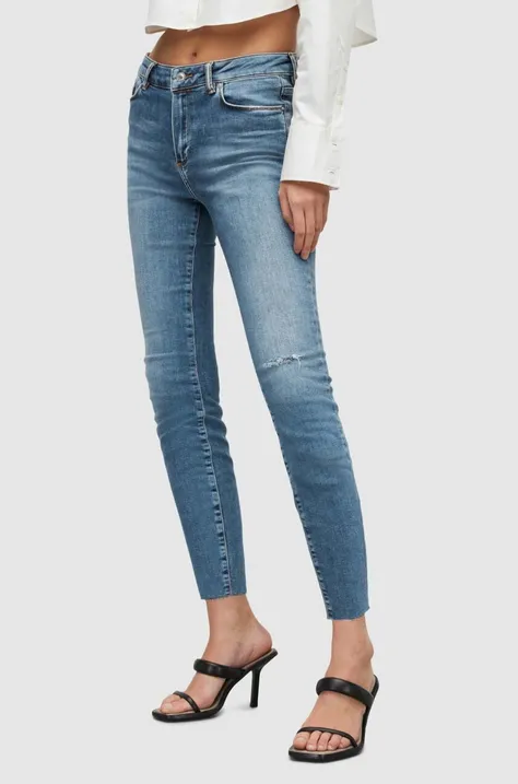 AllSaints jeansy MILLER DESTROY JEAN damskie kolor niebieski WE033Y