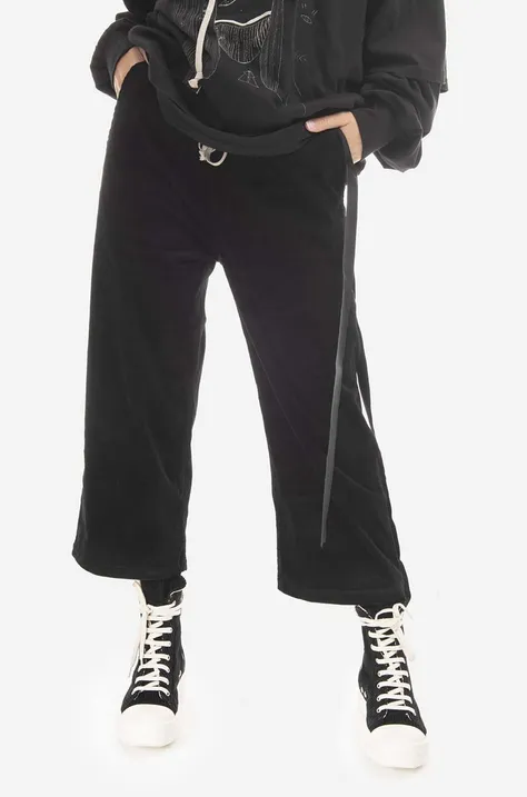 Rick Owens spodnie sztruksowe medium waist DS02B4323.VS.BLACK-Black