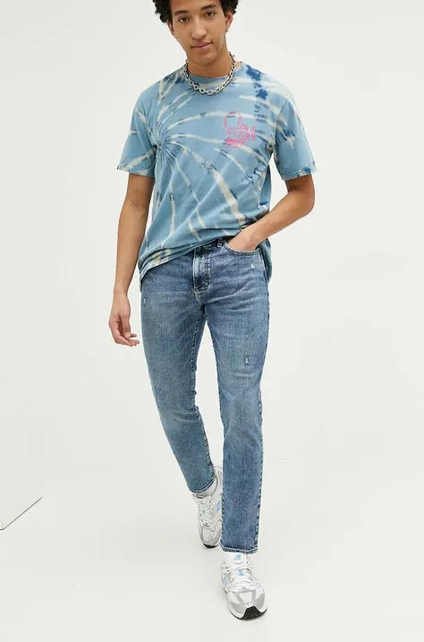 Abercrombie & Fitch jeansy Athletic Slim męskie kolor niebieski