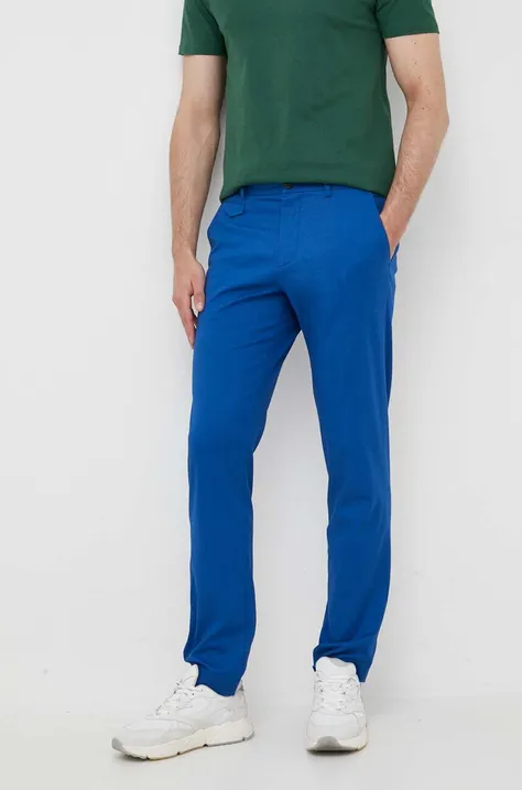 Sisley spodnie męskie kolor niebieski w fasonie chinos