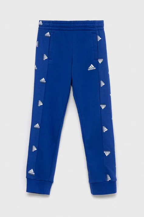 adidas spodnie dresowe dziecięce U BLUV PNT kolor niebieski z nadrukiem