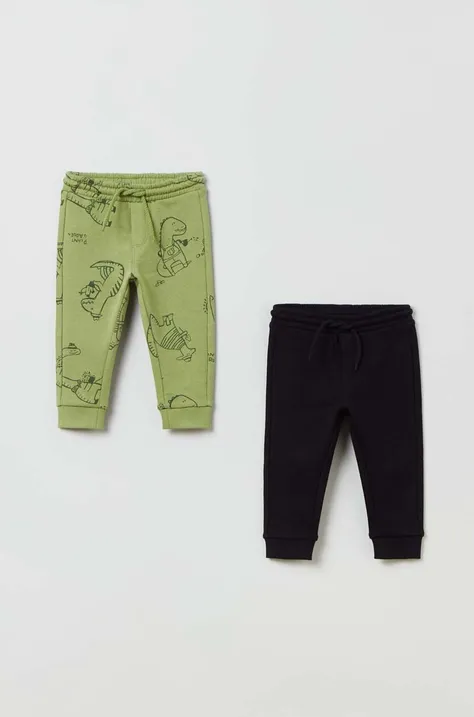 Παιδικό βαμβακερό παντελόνι OVS χρώμα: πράσινο