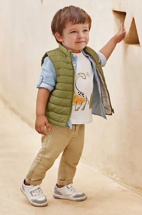 Mayoral spodnie niemowlęce kolor beżowy gładkie