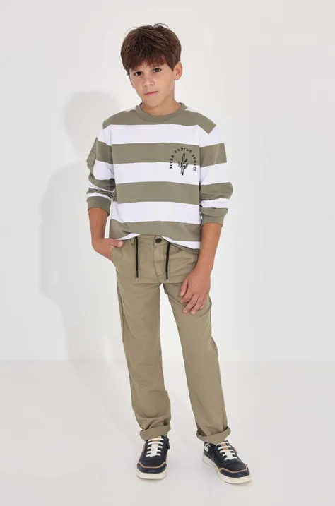 Dječje pamučne hlače Mayoral boja: bež, glatki materijal