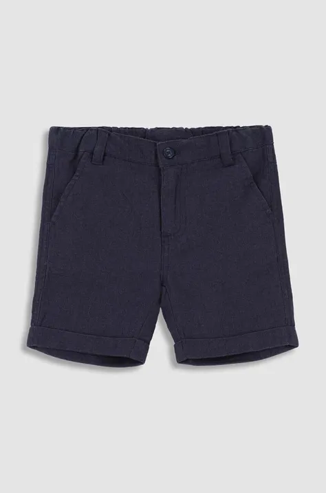 Otroške lanene kratke hlače Coccodrillo mornarsko modra barva