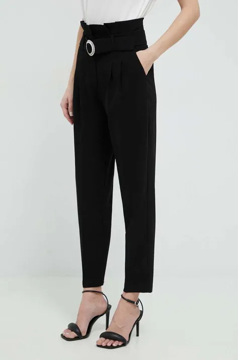 Kalhoty Morgan dámské, černá barva, jednoduché, high waist