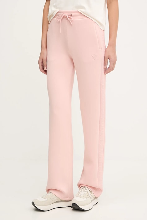 Guess pantaloni de trening culoarea rosu, cu imprimeu