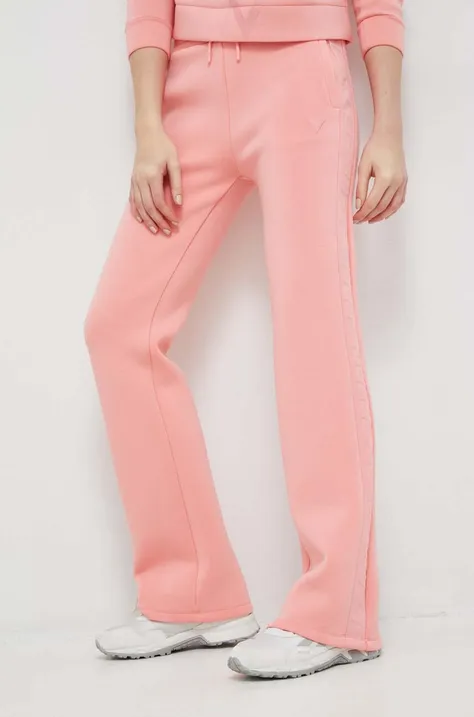 Спортивные штаны Guess женские цвет розовый с принтом