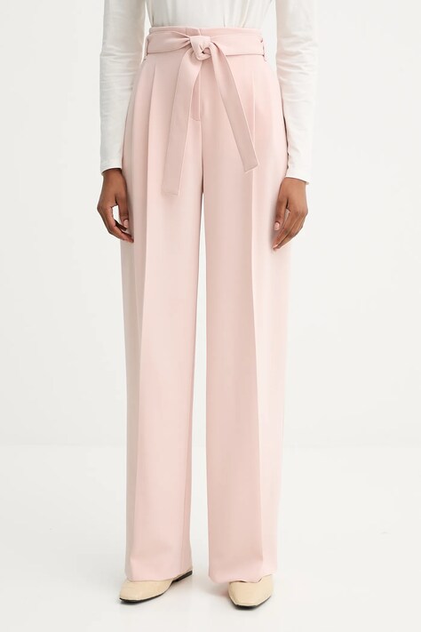 BOSS pantaloni Tapiana culoarea negru, drept, high waist, 50479405