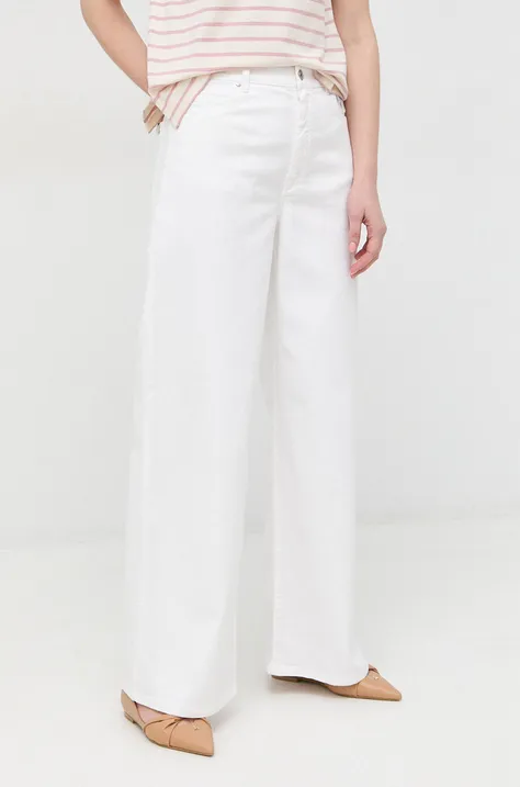 Weekend Max Mara jeansy damskie kolor biały high waist