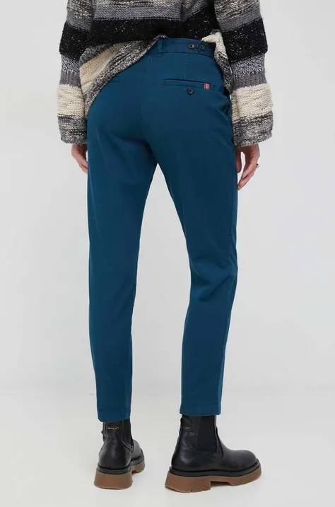 PS Paul Smith spodnie damskie kolor granatowy dopasowane high waist