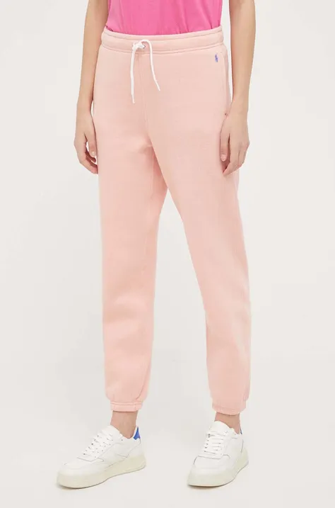Спортивні штани Polo Ralph Lauren колір рожевий однотонні