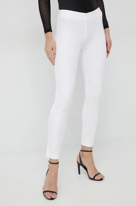 Lauren Ralph Lauren spodnie damskie kolor biały proste medium waist