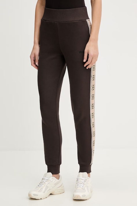 Guess spodnie dresowe BRITNEY kolor brązowy z aplikacją V2YB15 KB3P2