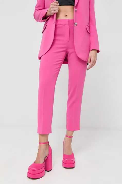 MICHAEL Michael Kors spodnie damskie kolor różowy szerokie medium waist