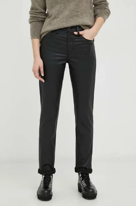 Levi's spodnie damskie kolor czarny proste high waist