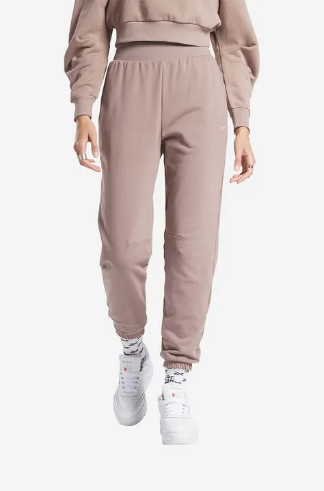 Reebok Classic spodnie dresowe bawełniane WDE FT Jogger kolor różowy gładkie HS0395-TAUPE