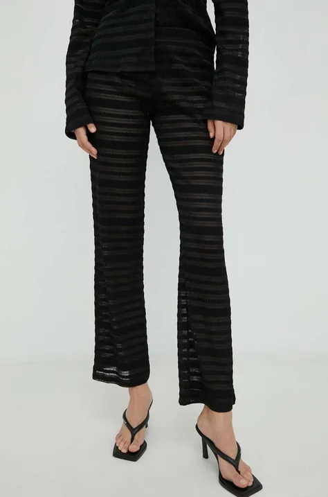 Résumé spodnie damskie kolor czarny proste medium waist