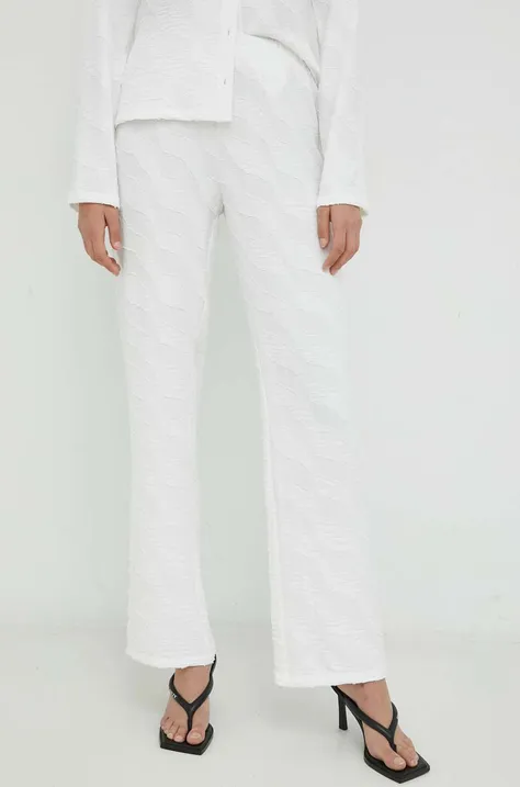 Résumé spodnie damskie kolor biały proste high waist