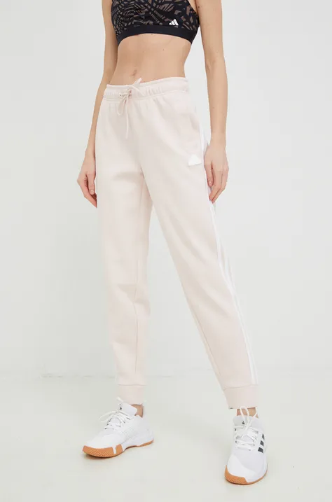 adidas spodnie dresowe damskie kolor różowy gładkie