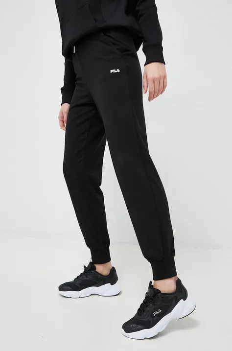 Спортивні штани Fila колір чорний однотонні
